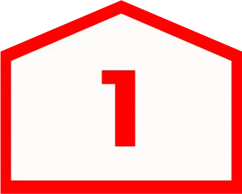 Red Outline Of A House Shape With A Large Red Number 1 Centered Inside On A White Background, Symbolizing The Top Choice For Finance Options.