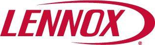 Lennox Logo In Red, With A Curved Line Partially Encircling The Brand Name On A Transparent Background.